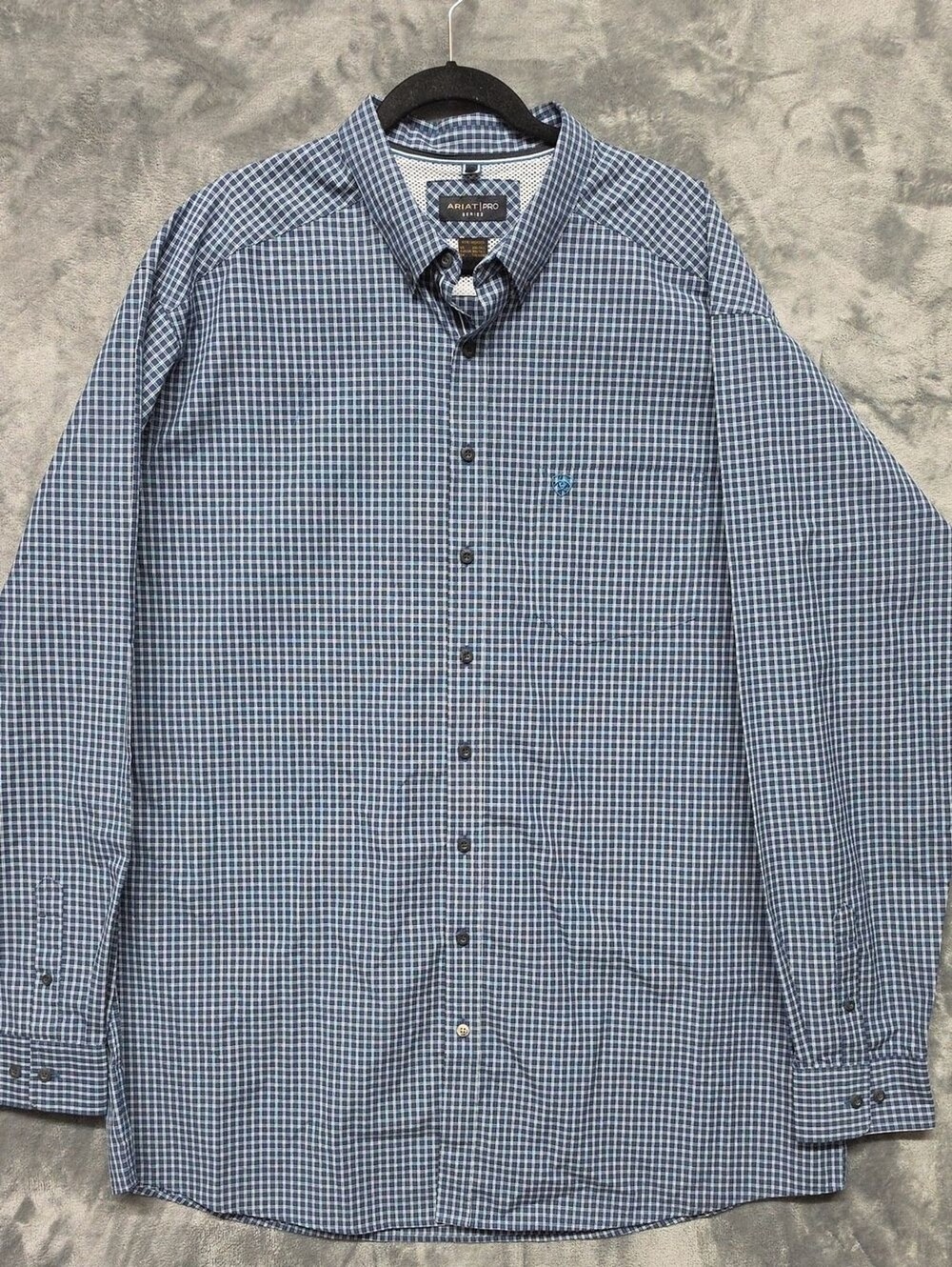 Ariat PRO Blue Plaid Long-Sleeve Men’s Button-Down Shirt sz XXL